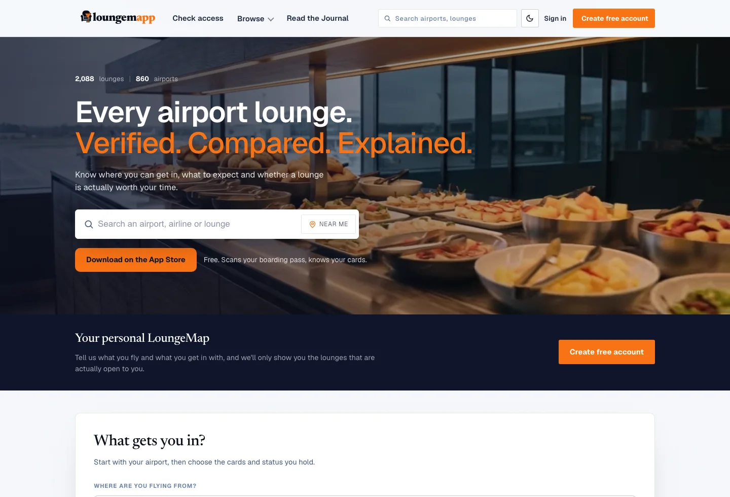 Screenshot van LoungeMap